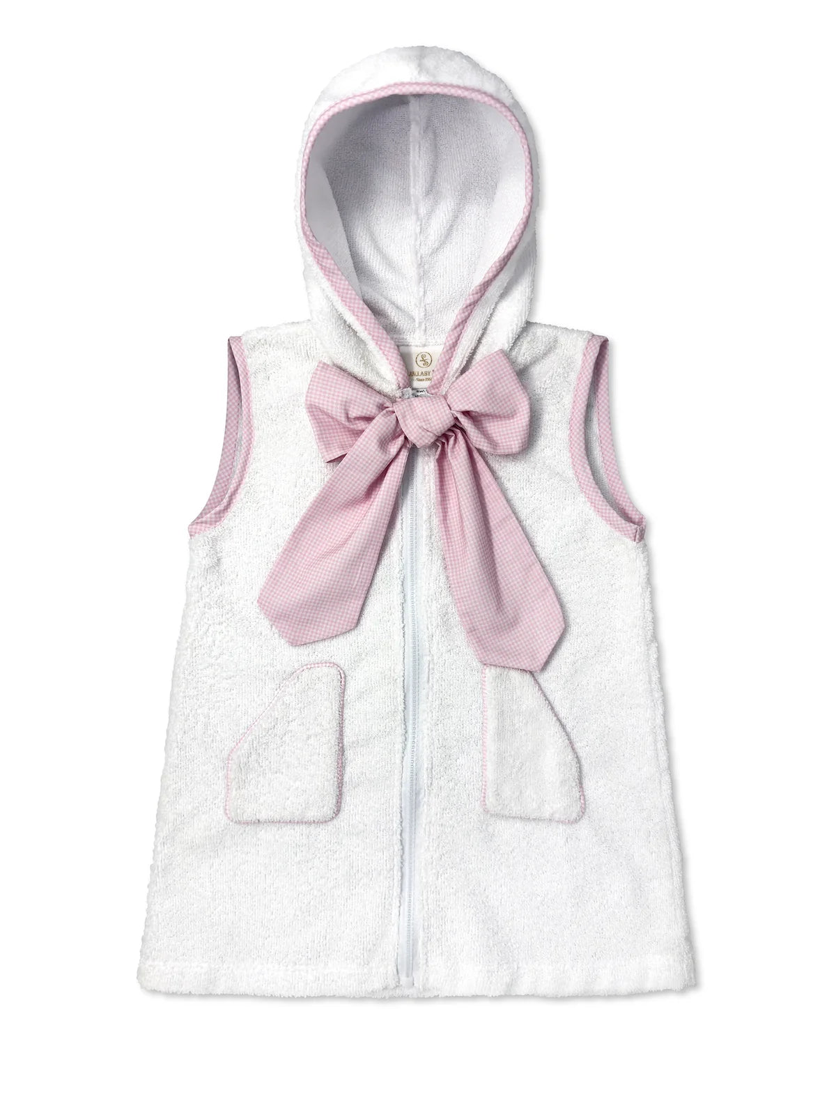 White Cover Up with Pink Bow