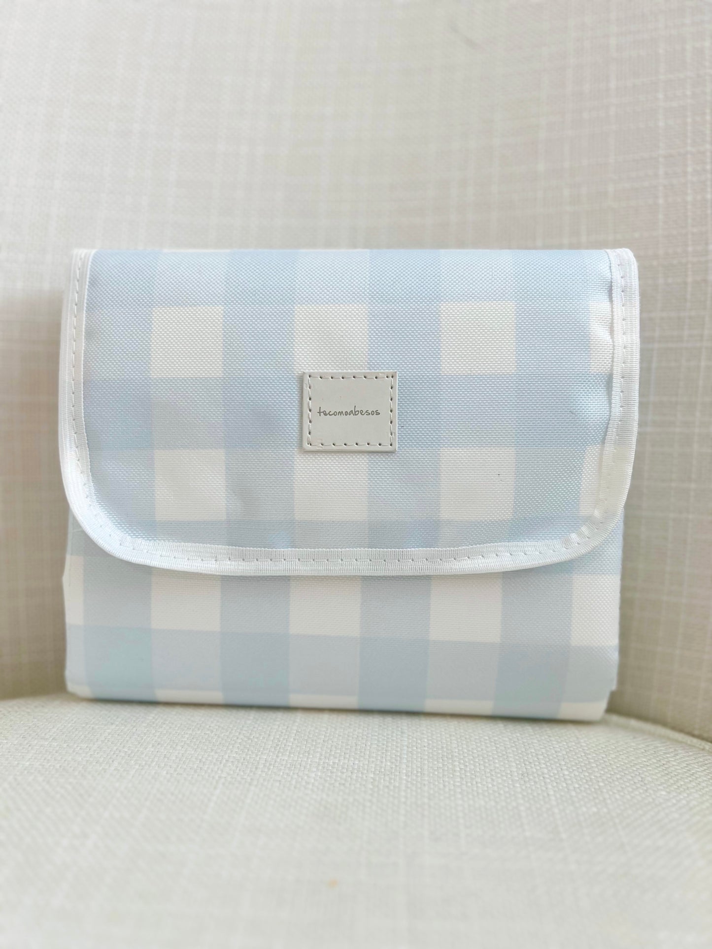 Blue Gingham Changing Pad