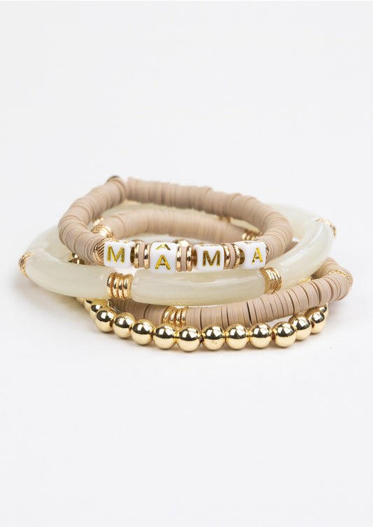 Beige Mama Bracelet Set