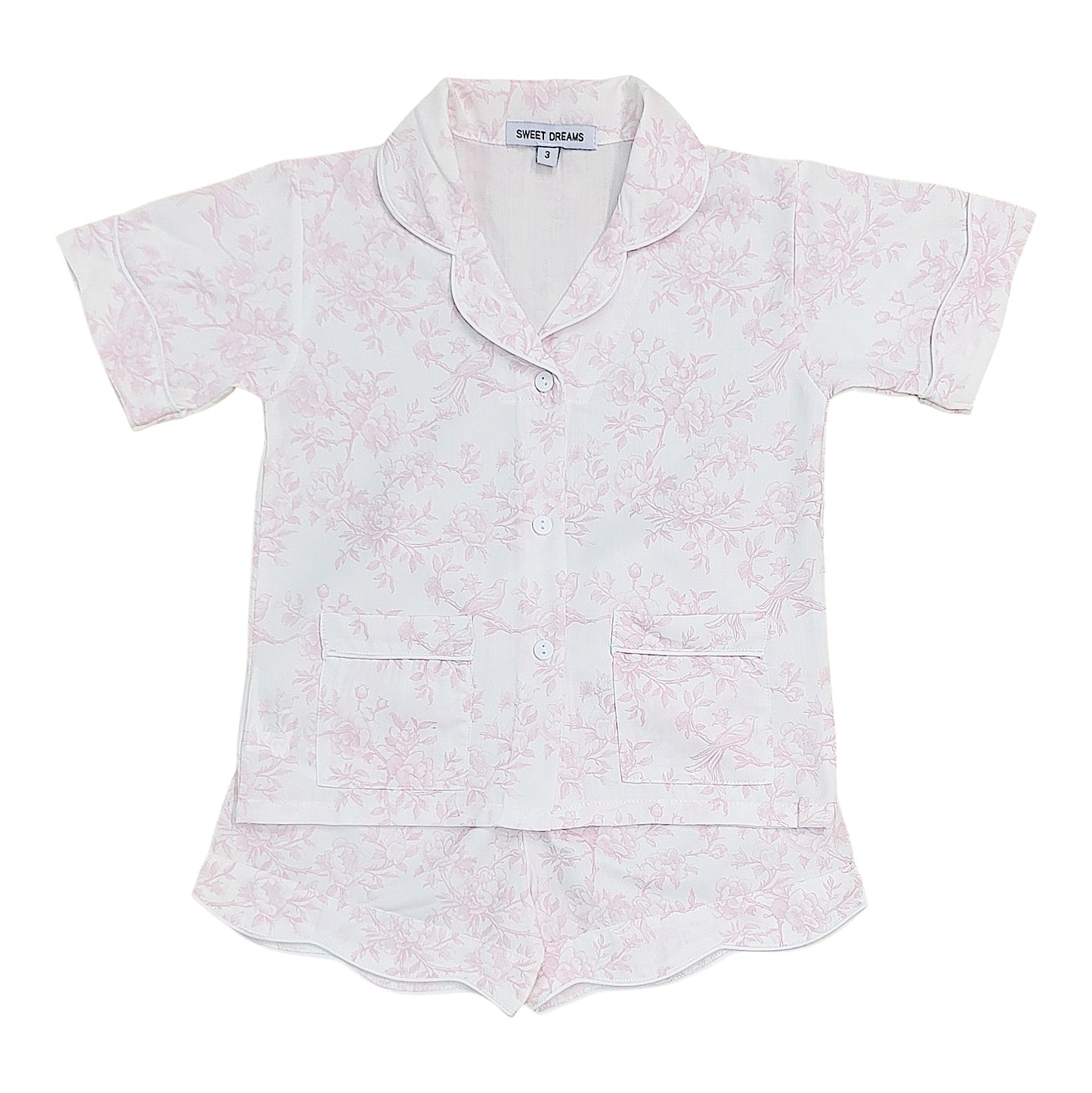 Pink Toile Print Pajama Set