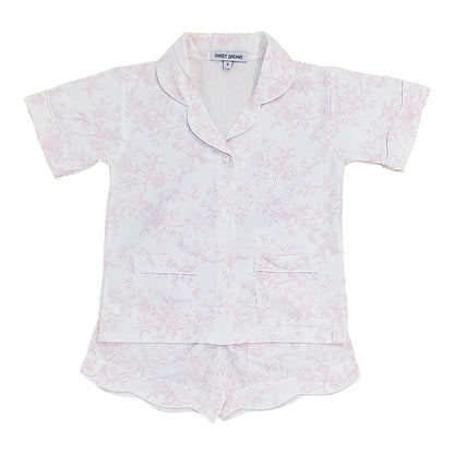 Pink Toile Print Pajama Set