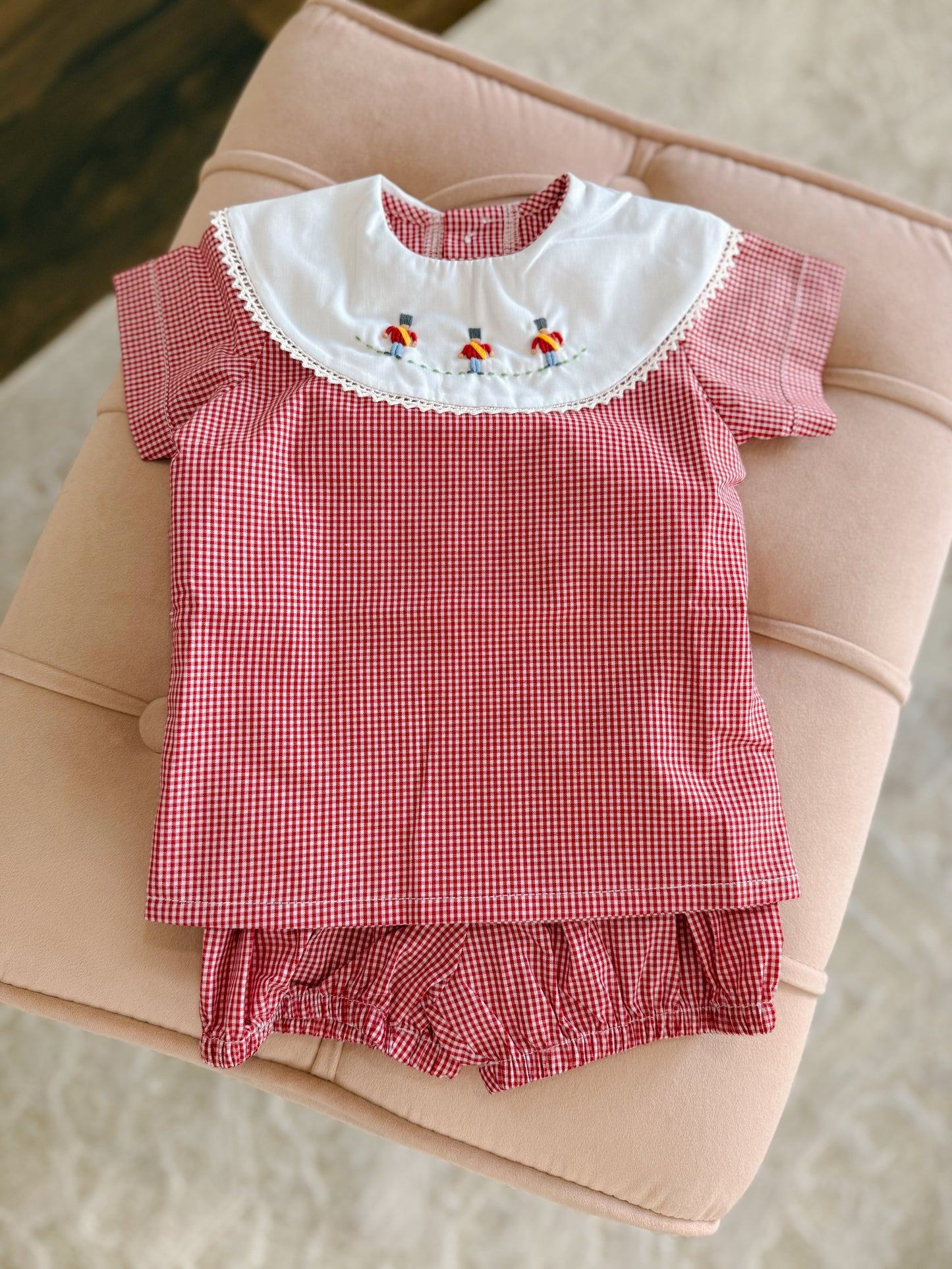 Toy Solider Embroidered Short Set