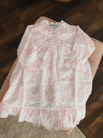 Pink Toile Print Nightgown