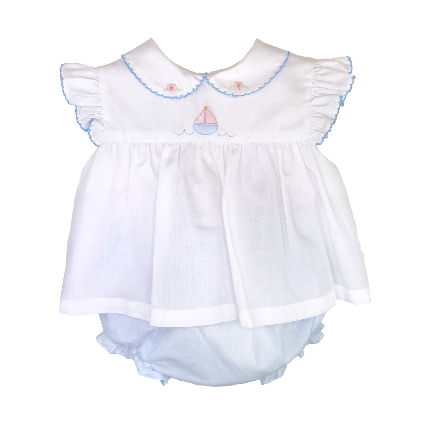 Sailboat Diaper Set with Bonnet