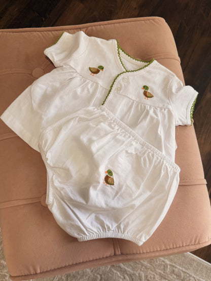 Ducks Embroidered Diaper Set