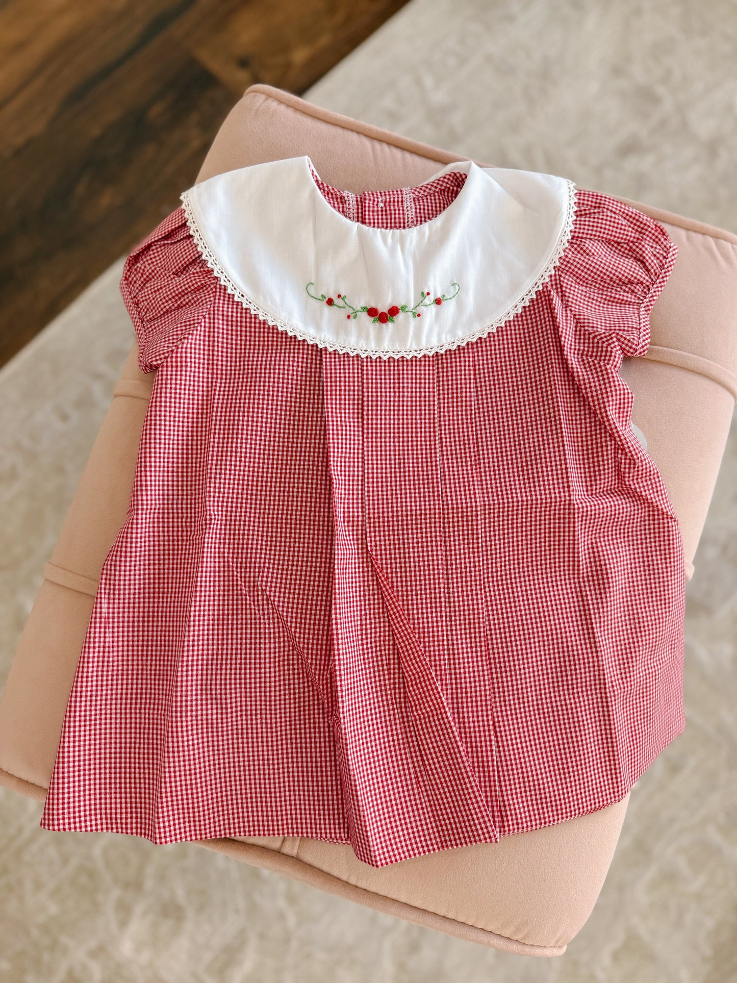 Red Floral Embroidered Dress