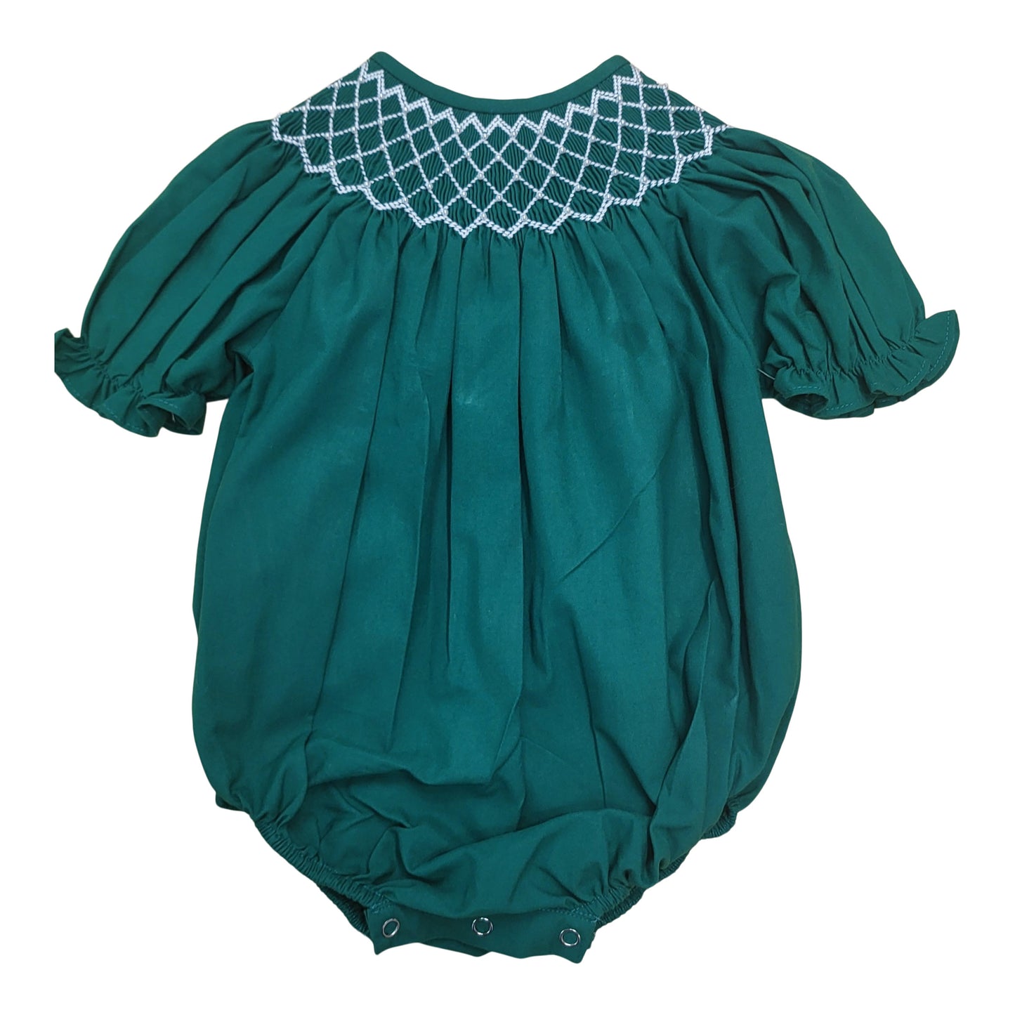 Emerald Green Pearl Beaded Smocked Bubble