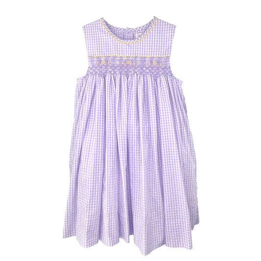 Rosebud Lavender Gingham Dress with Smocking