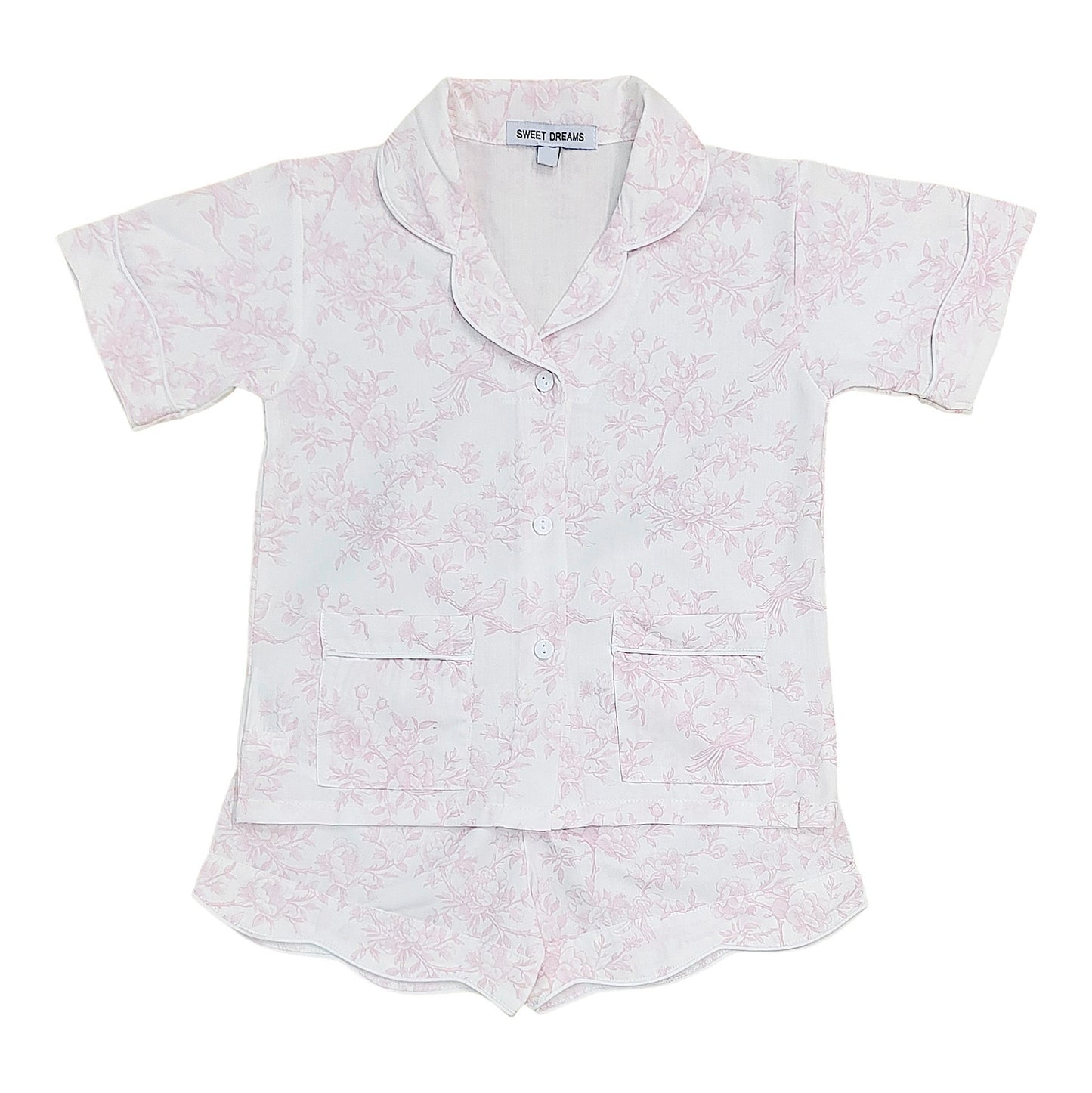 Pink Toile Print Mama Pajama Set