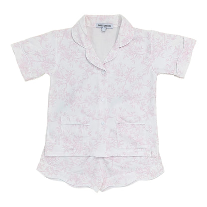Pink Toile Print Mama Pajama Set