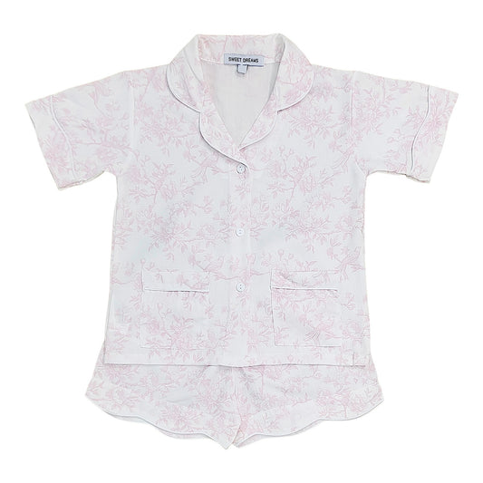 Pink Toile Print Mama Pajama Set