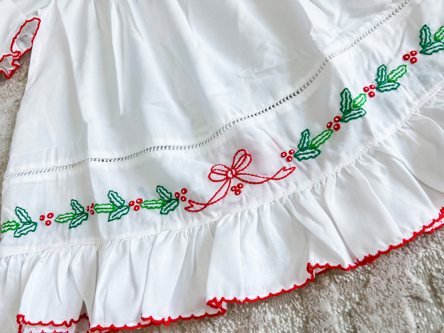 Holly Bow Embroidered Nightgown