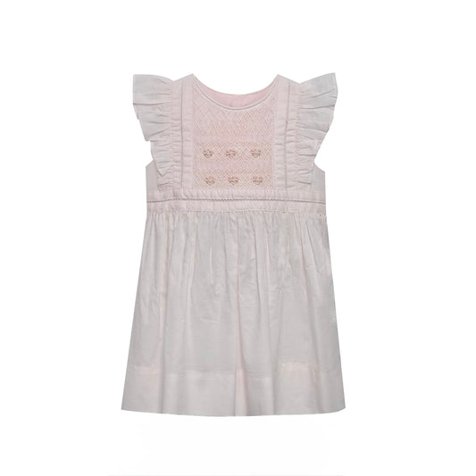 Pink Floral Favors Smocked Dress