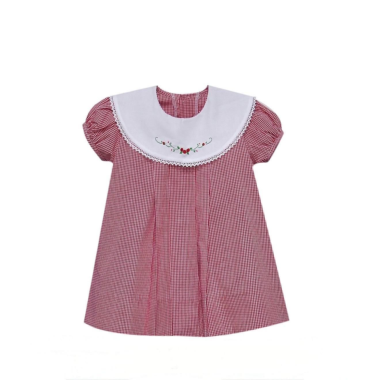 Red Floral Embroidered Dress