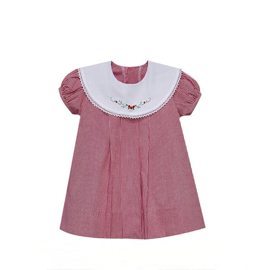 Red Floral Embroidered Dress