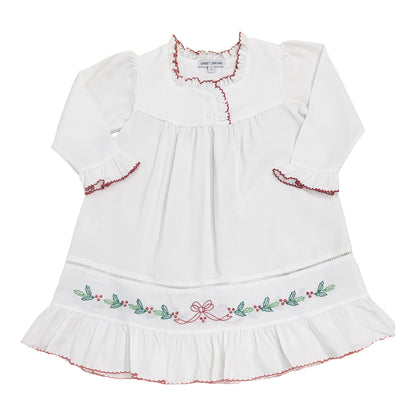 Holly Bow Embroidered Nightgown