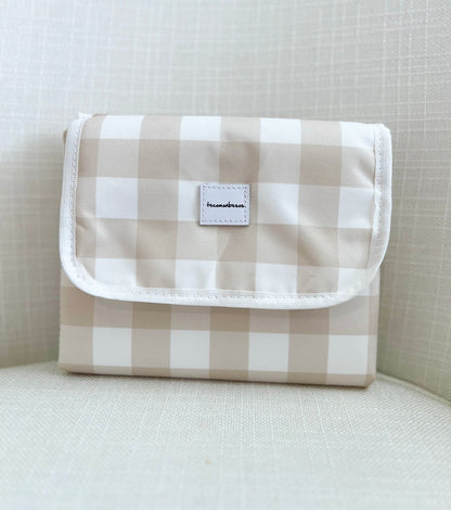 Beige Gingham Changing Pad