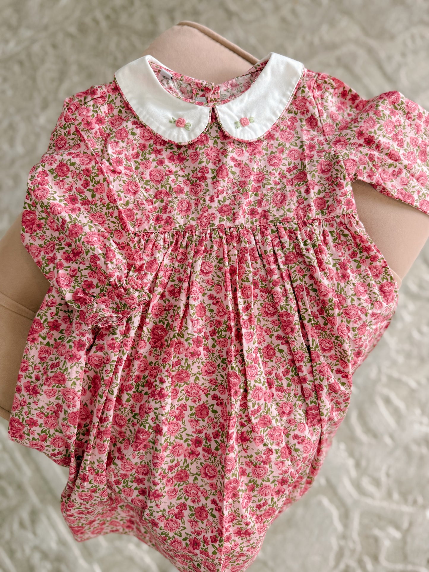 Pink Floral Print Dress