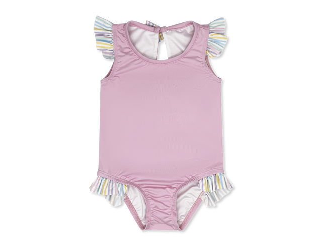 Pink Pinstripe Swimsuit