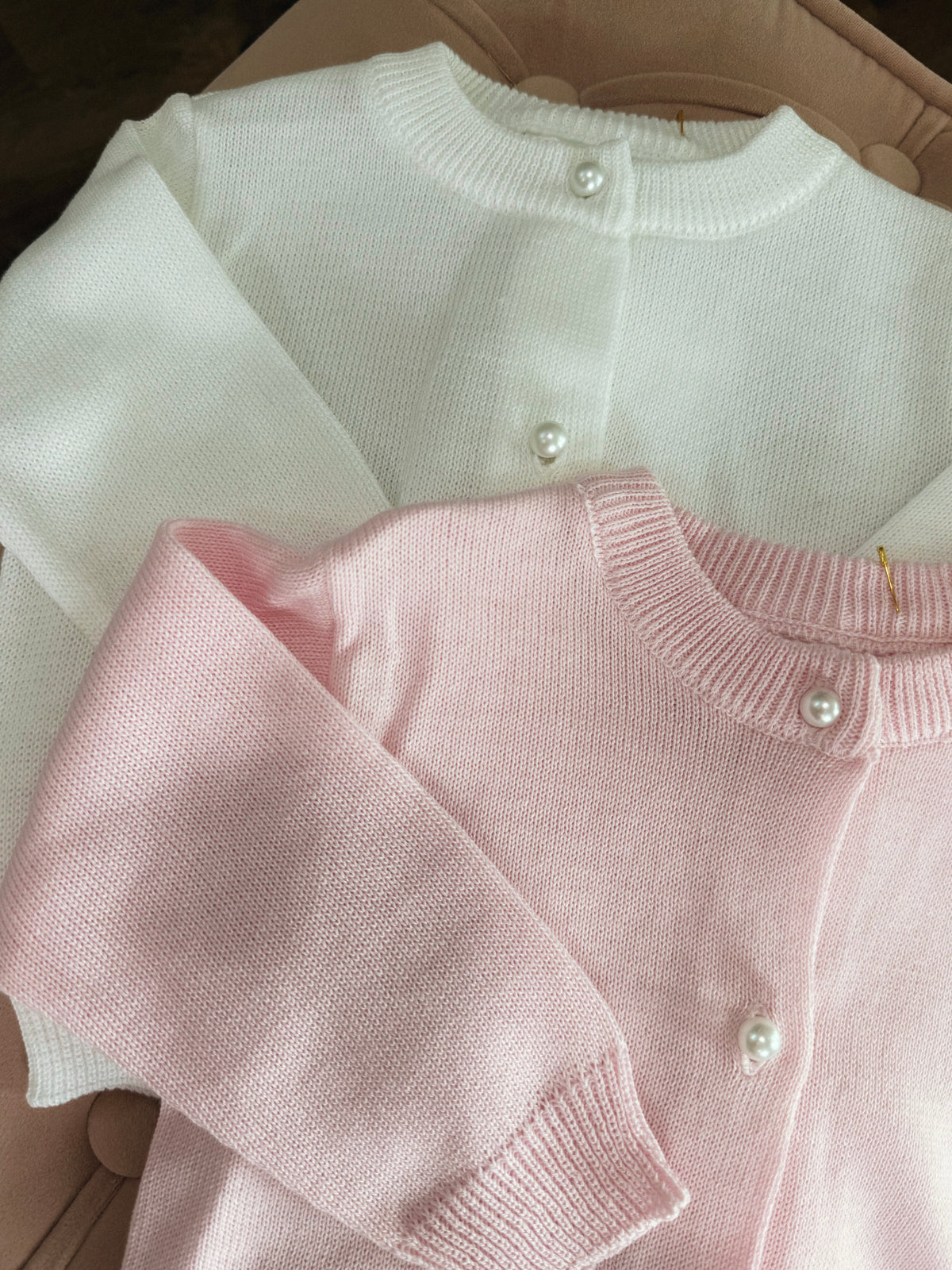 Pink Pearl Button Cardigan