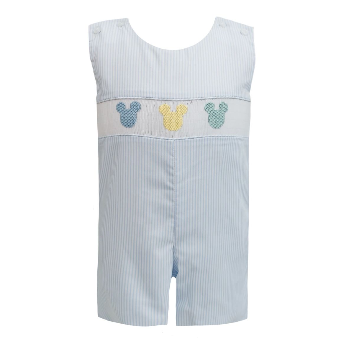 Smocked Mouse Ear Stripe Shortall