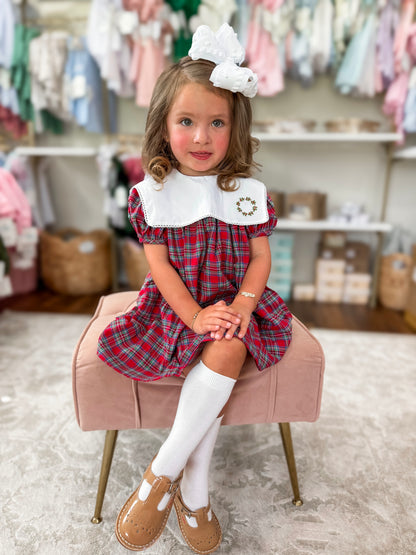 Christmas Plaid Wreath Dress