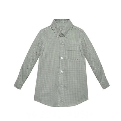 Garden Green Collared Button Up Long-Sleeve Shirt