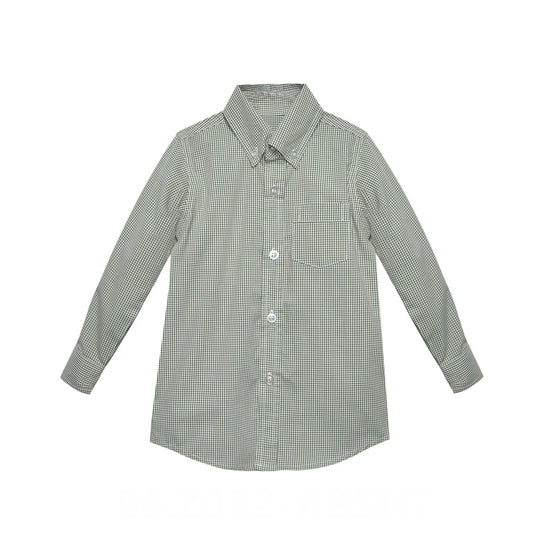 Garden Green Collared Button Up Long-Sleeve Shirt