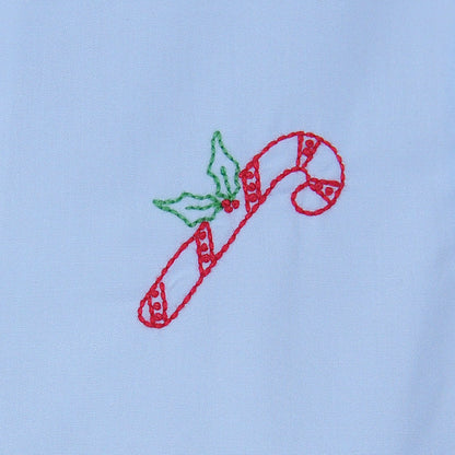 Candy Cane Embroidered Shortall