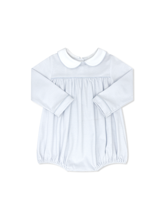 Light Blue Ministripe Long Sleeve Bubble
