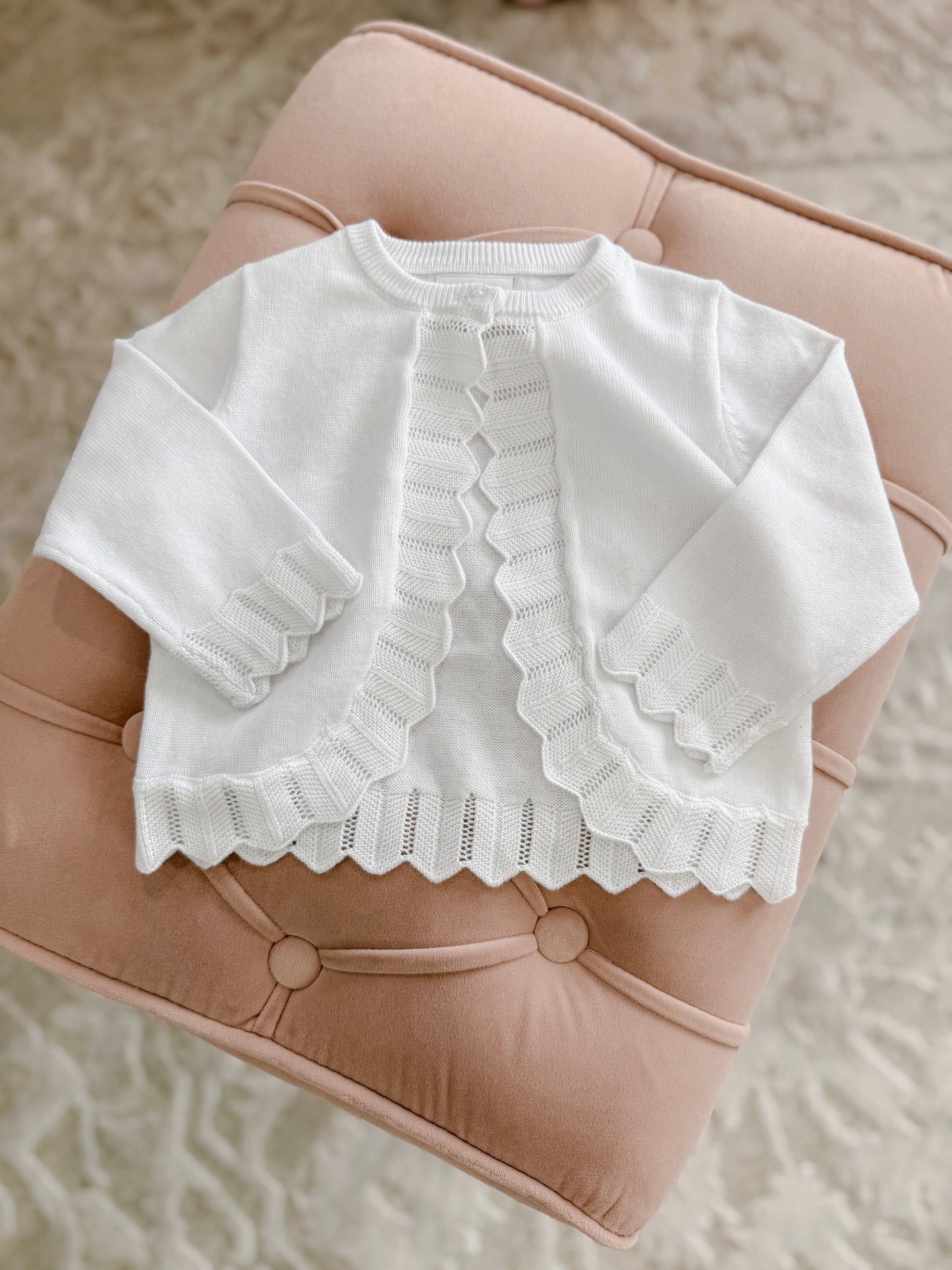 White Scallop Cardigan