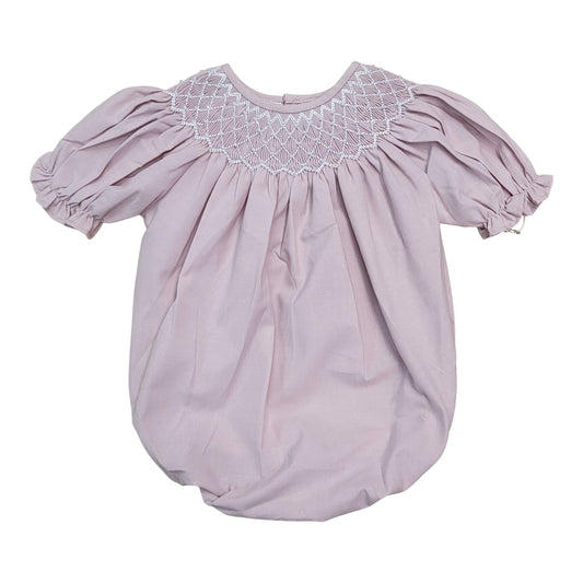 Dusty Pink Pearl Beaded Smocked Bubble