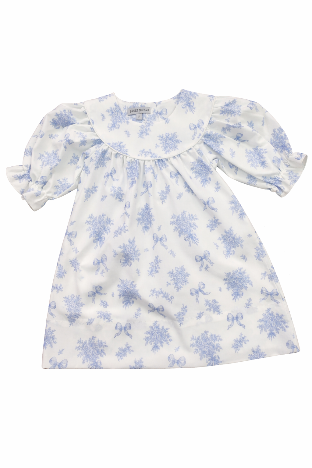 Blue Floral & Bows Toile Dress