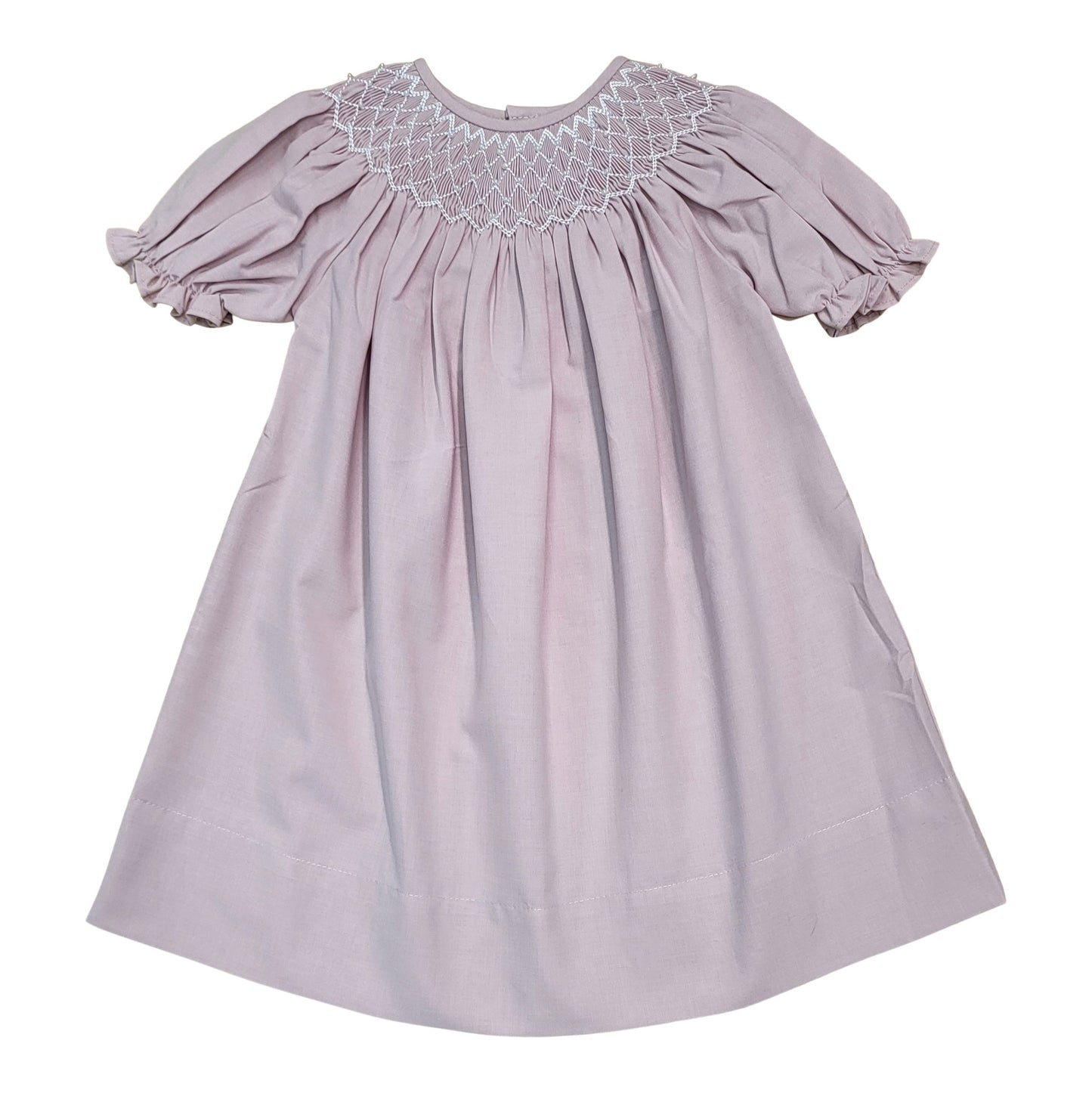 Dusty Pink Pearl Beaded Smocked Dress