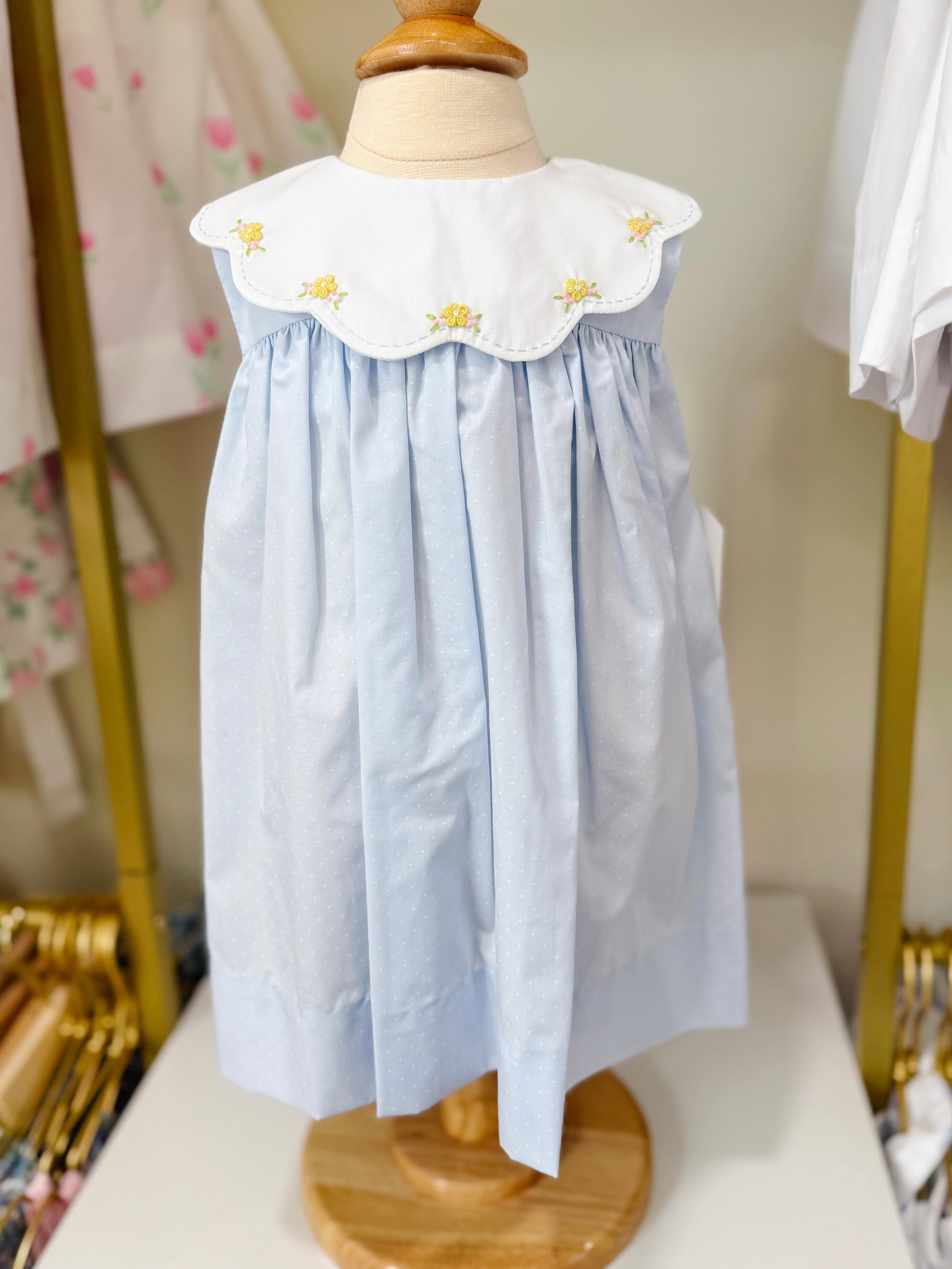 Blue Scallop Necked Dress Cher Lou Lou Blue Scallop Necked Dress Cher Lou Lou