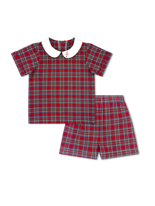Christmas Plaid Nutcracker Shortset
