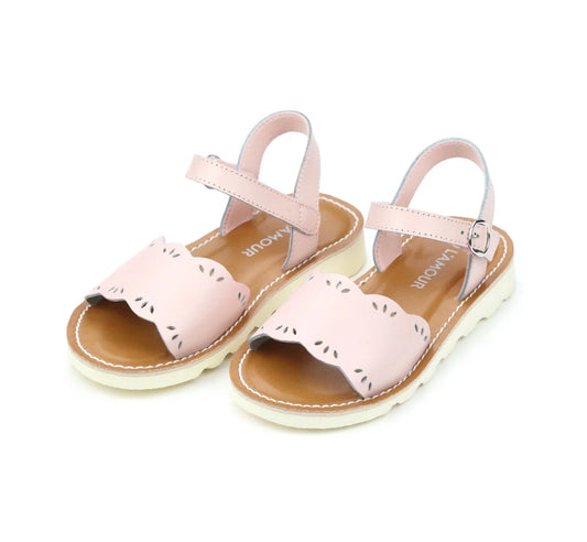 Pink Scalloped Sandal