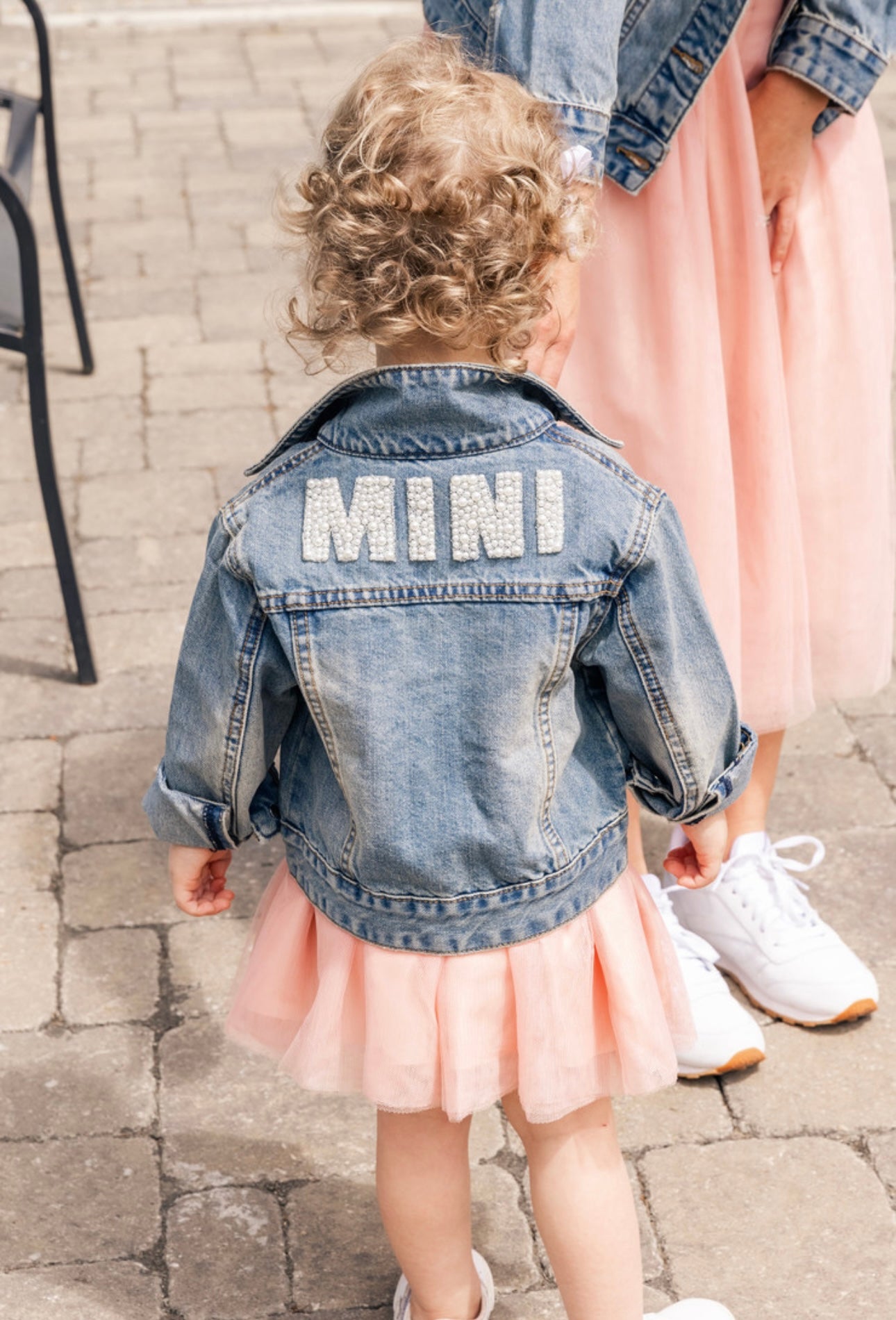 Mini Pearl Beaded Denim Jacket