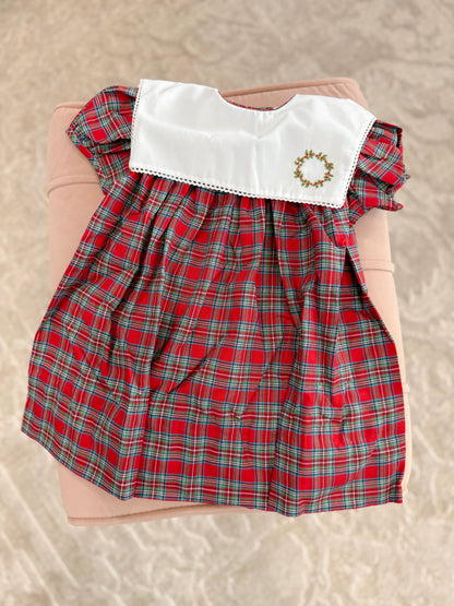 Christmas Plaid Wreath Dress