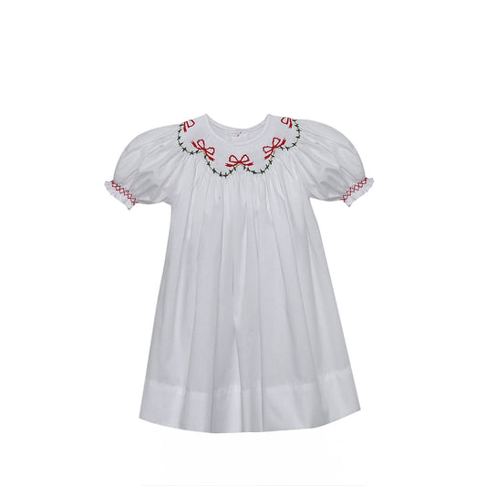 White Bishop Christmas Ribbon Dress