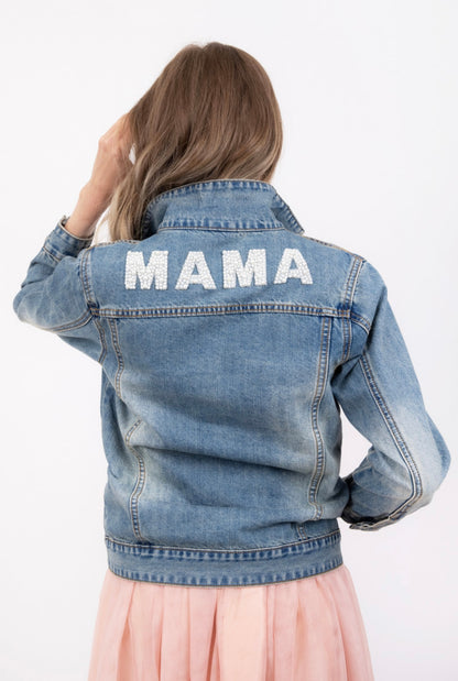 Mama Pearl Beaded Denim Jacket