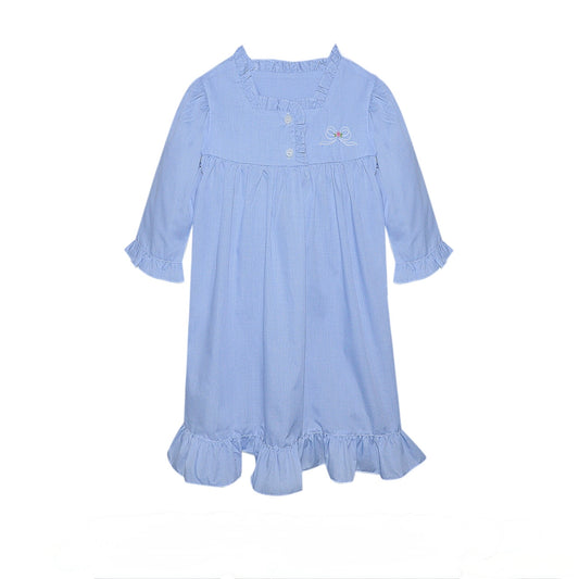 Blue Nightgown with Bow Details