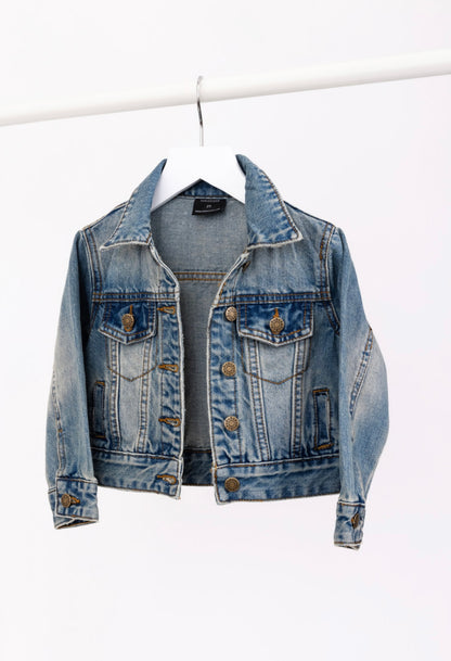 Mini Pearl Beaded Denim Jacket