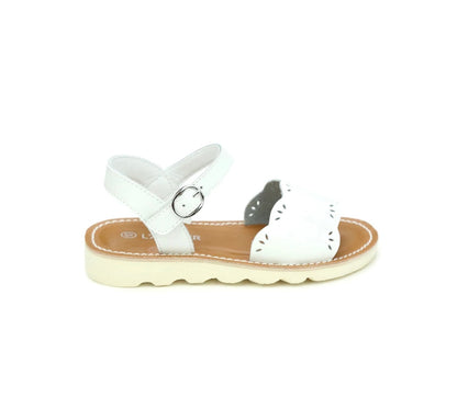 White Scalloped Sandal