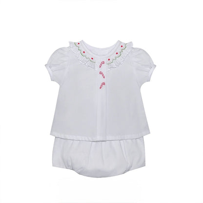 Ruffle Candy Cane Diaper Set