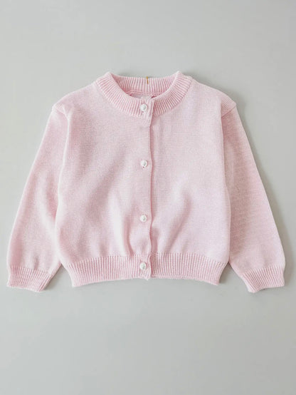Pink Pearl Button Cardigan