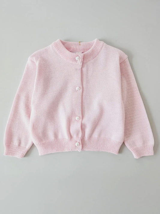 Pink Pearl Button Cardigan
