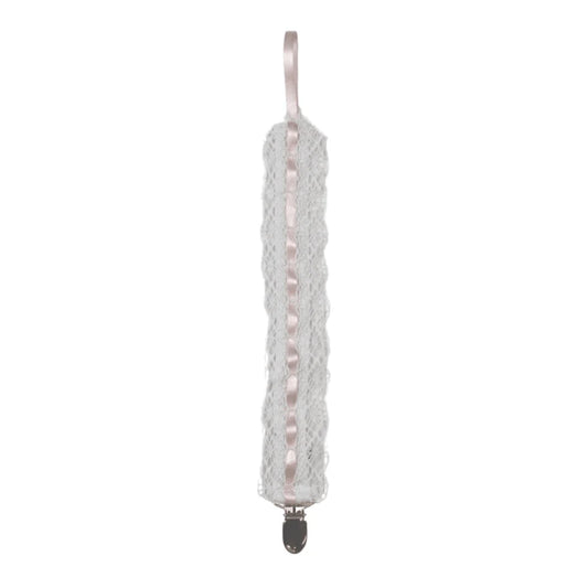 Pink Lace Pacifier Clip