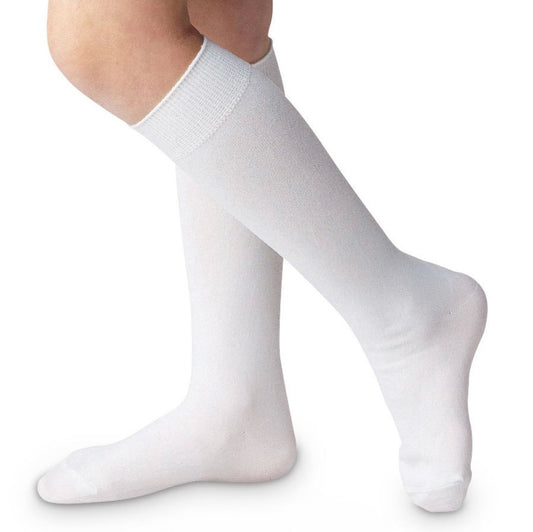 Classic White Nylon Knee High Socks