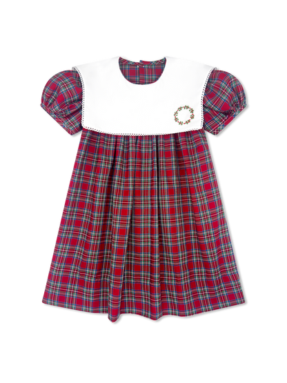 Christmas Plaid Wreath Dress